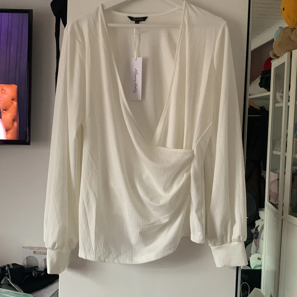 Långärmad vit blus