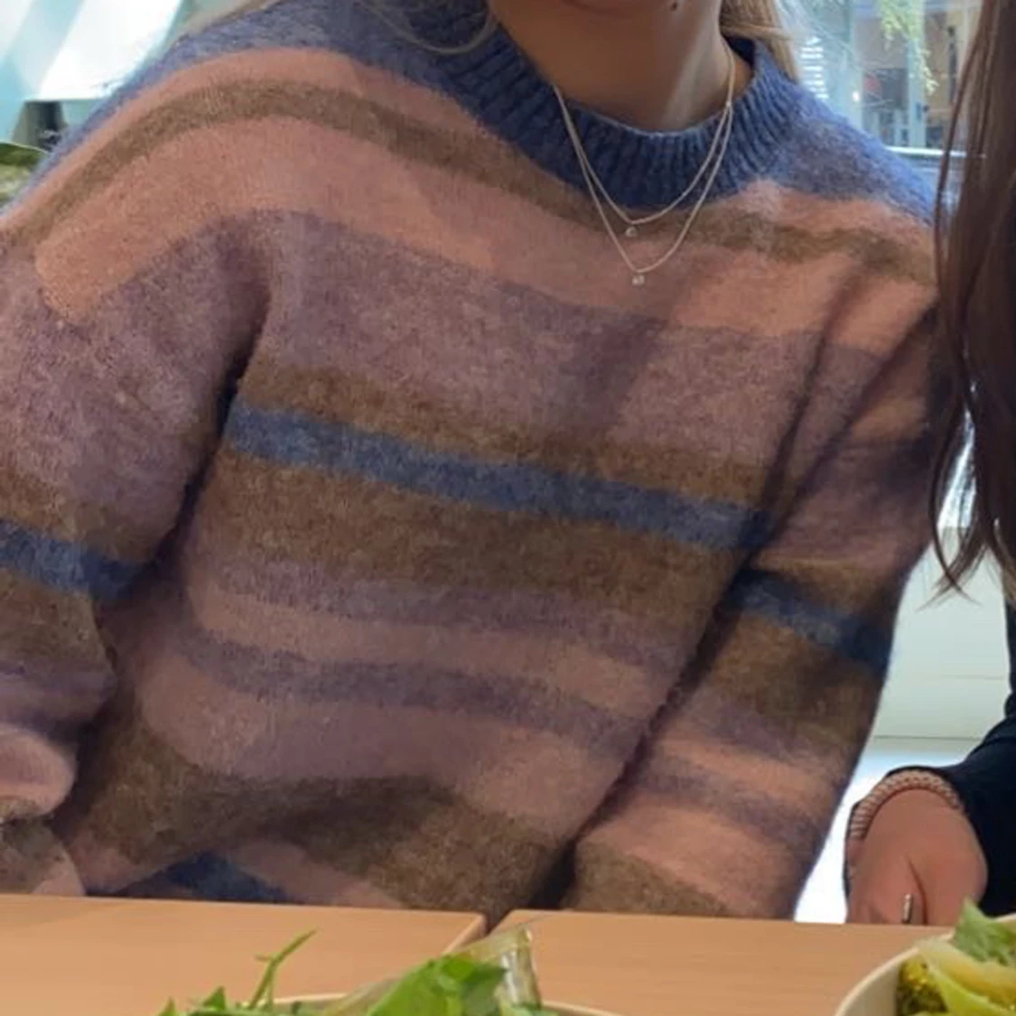 Randig stickad tröja i ull - 91