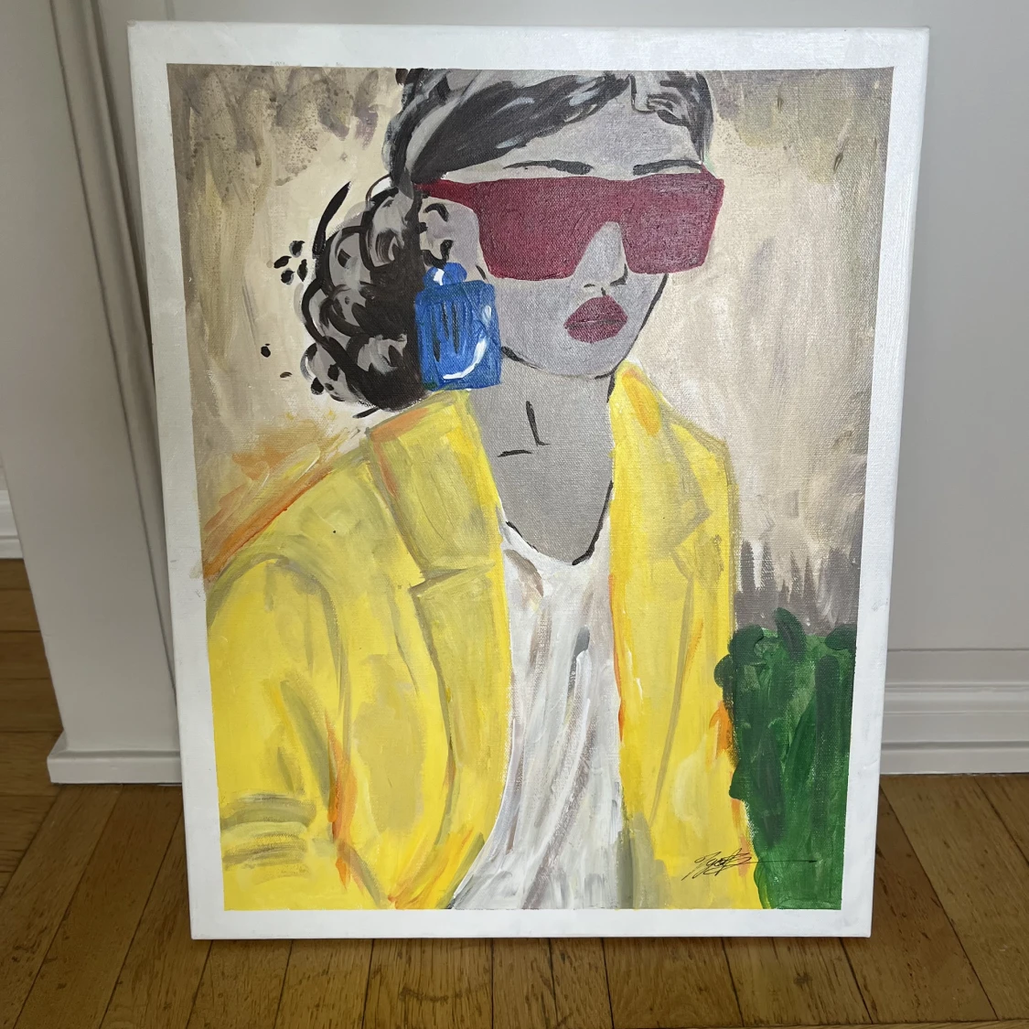 Cool tavla med en tjej på