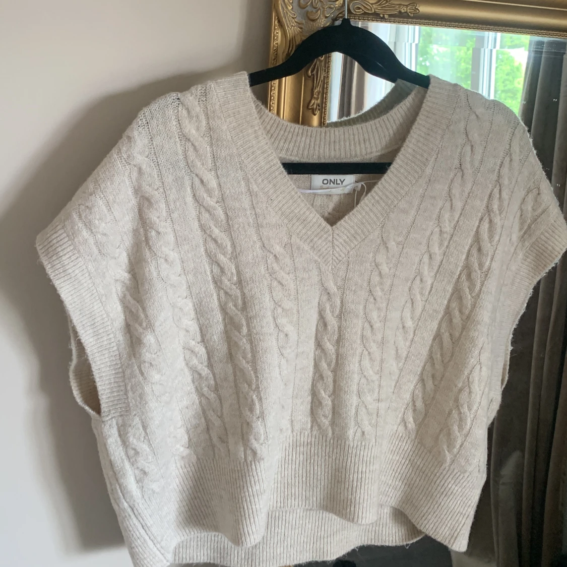 Stickad kortärmad tröja  - 91