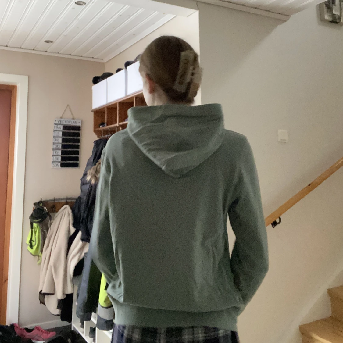 Grön zip hoodie  - 90