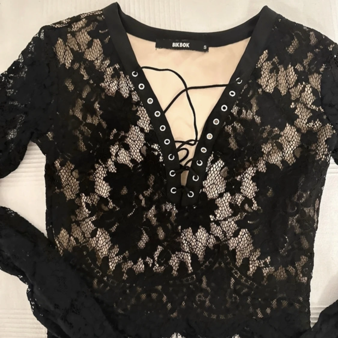 Spets långärmad topp - 90