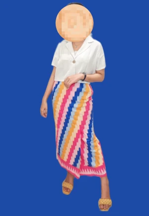 Vacker Indonesisk kjol - Kjol med tjusigt sick-sack mönster enligt bild