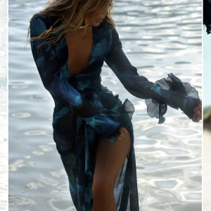 Blå och svart lång rat and boa maxiklänning. - Ny med prislapp på. Från rat & boa. Storlek XXS.