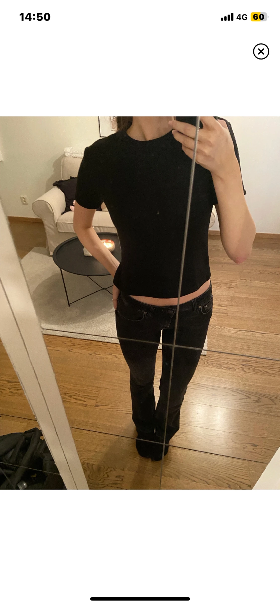 svart stickad t-shirt 