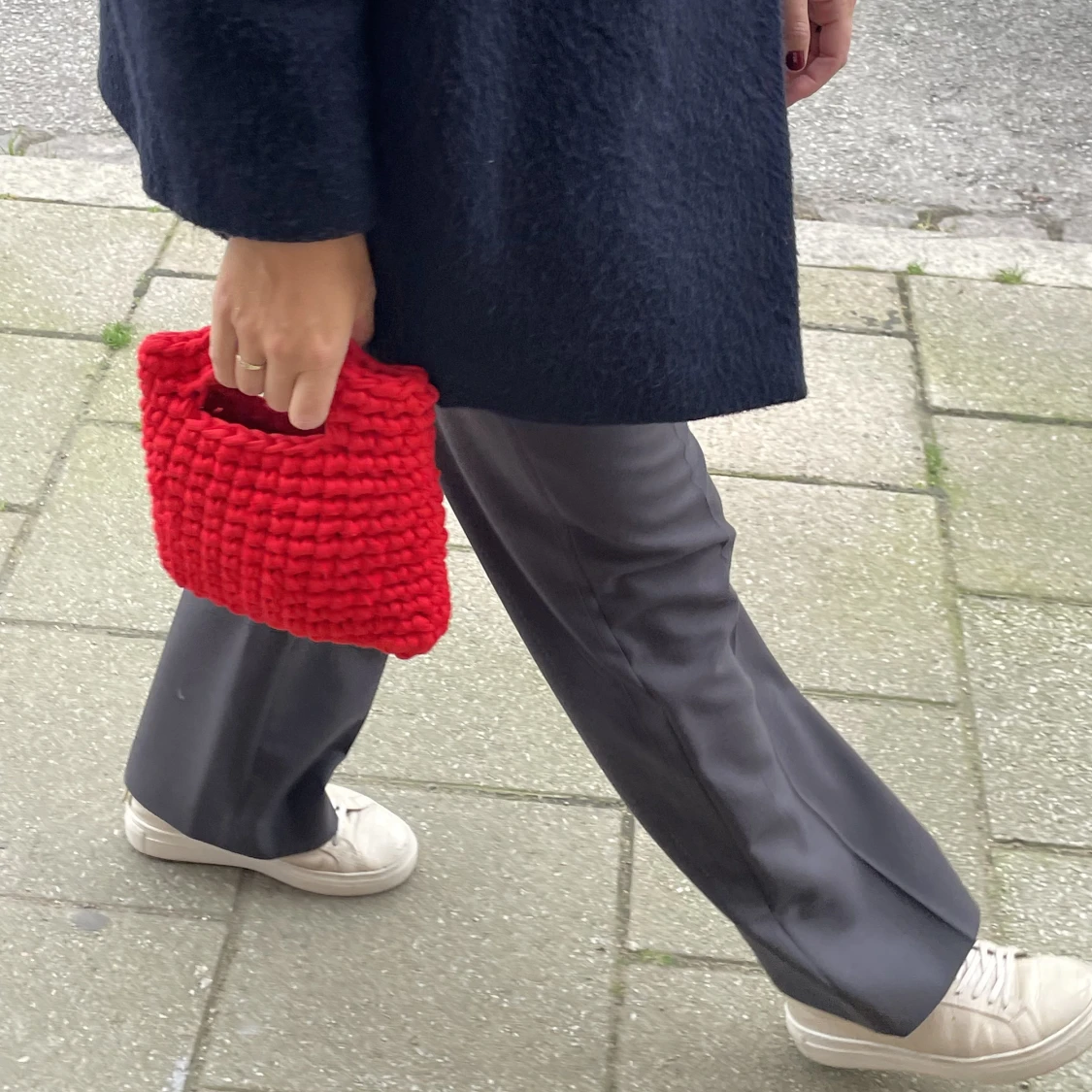 Röd virkad väska - 90