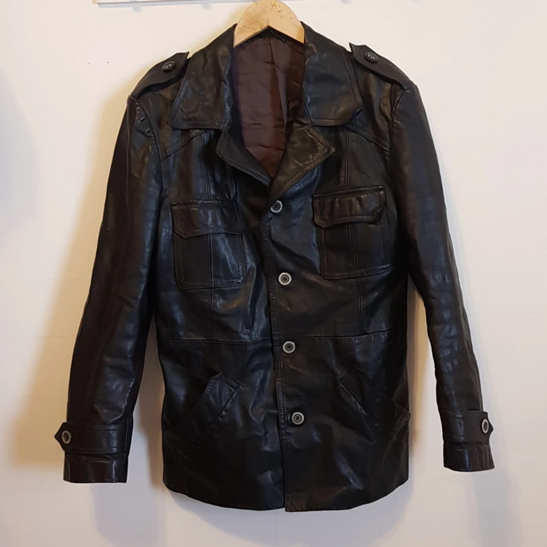 Läder jacka 