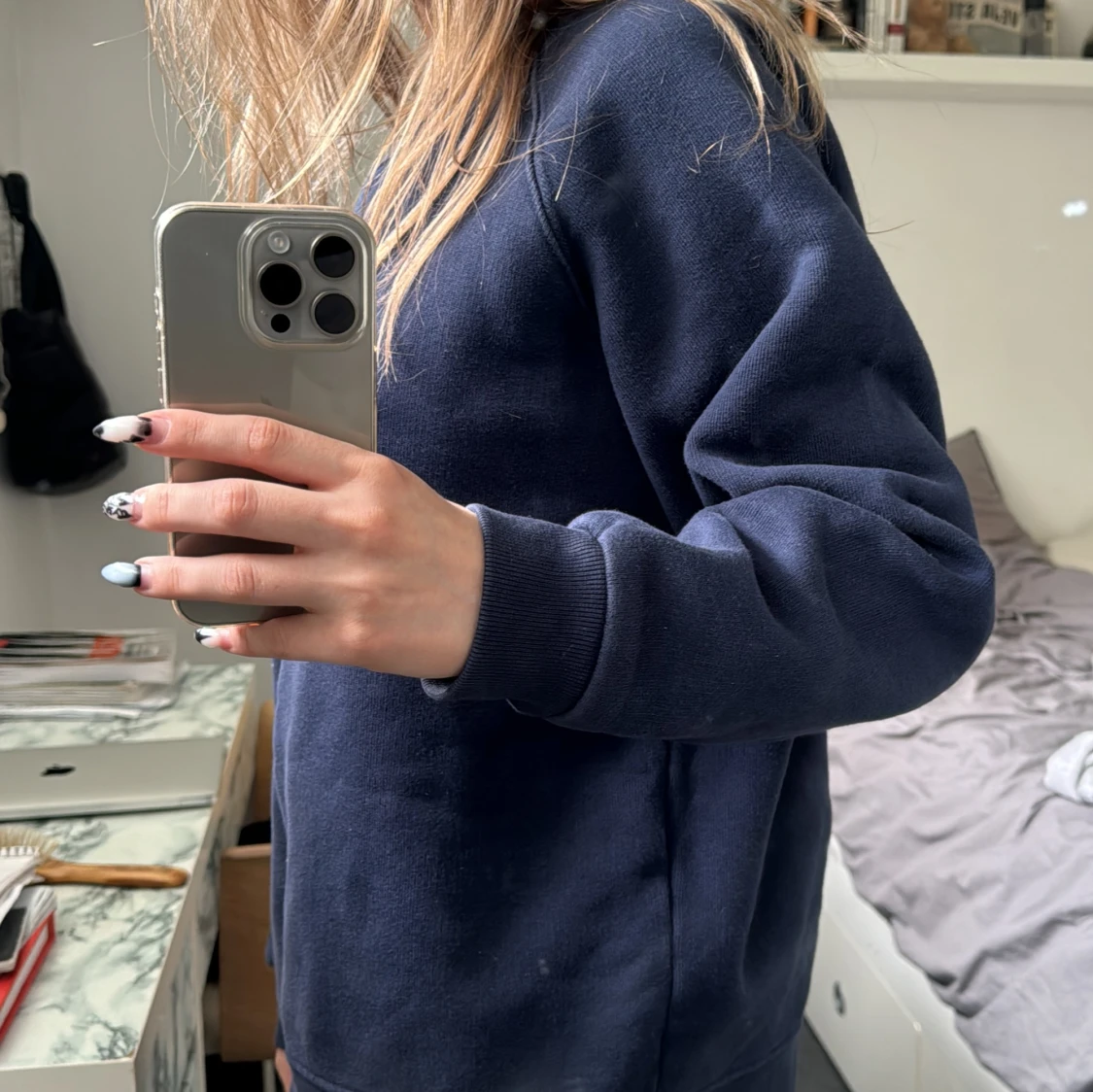 Marinblå oversized tröja/kofta - 90