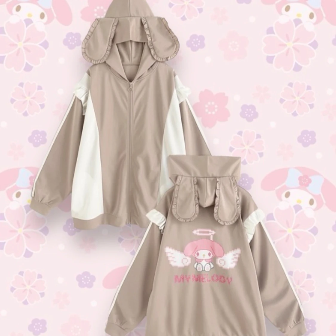 My Melody hoodie, Sanrio hoodie, kawaii hoodie, Jirai Kei hoodie, japansk hoodie med kaninöron - 90