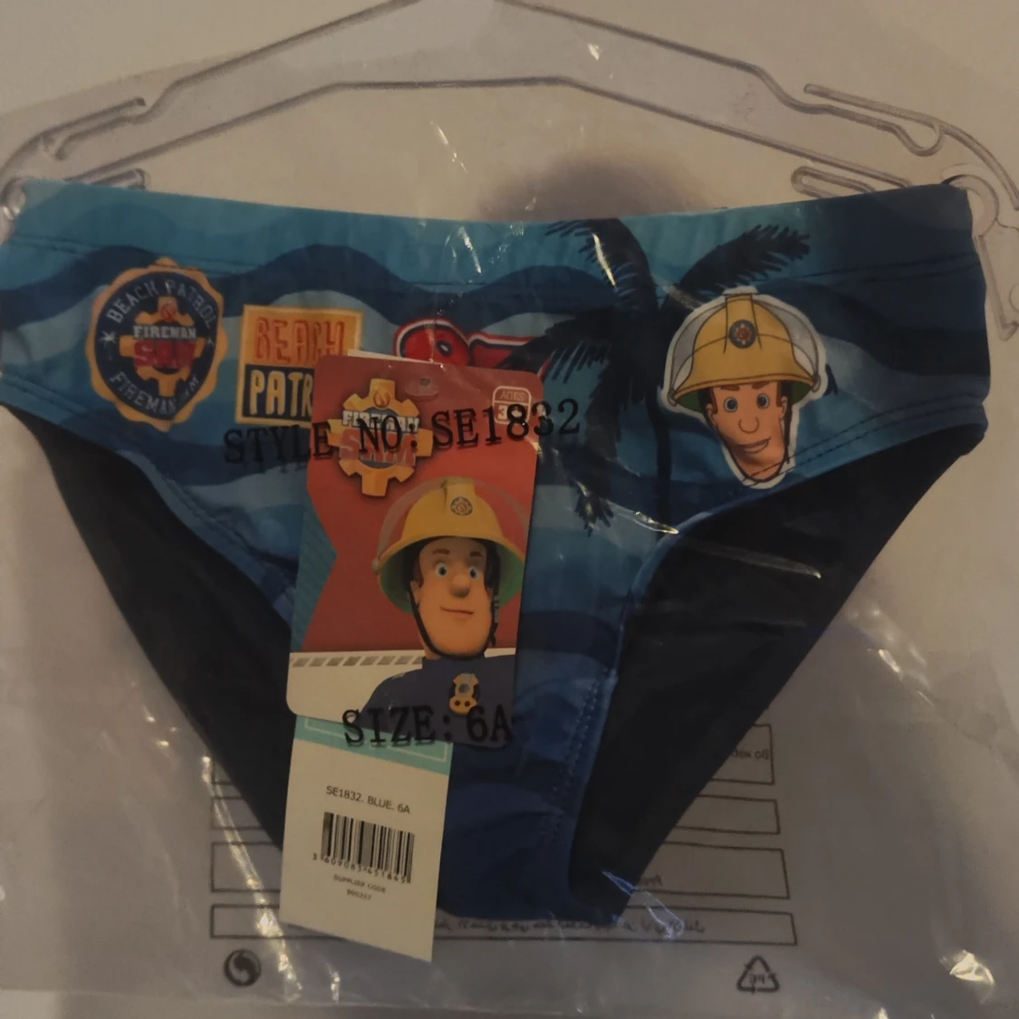 Nya! Fireman Sam badbyxor för barn   5-6 år  storlek 110/116  - 90