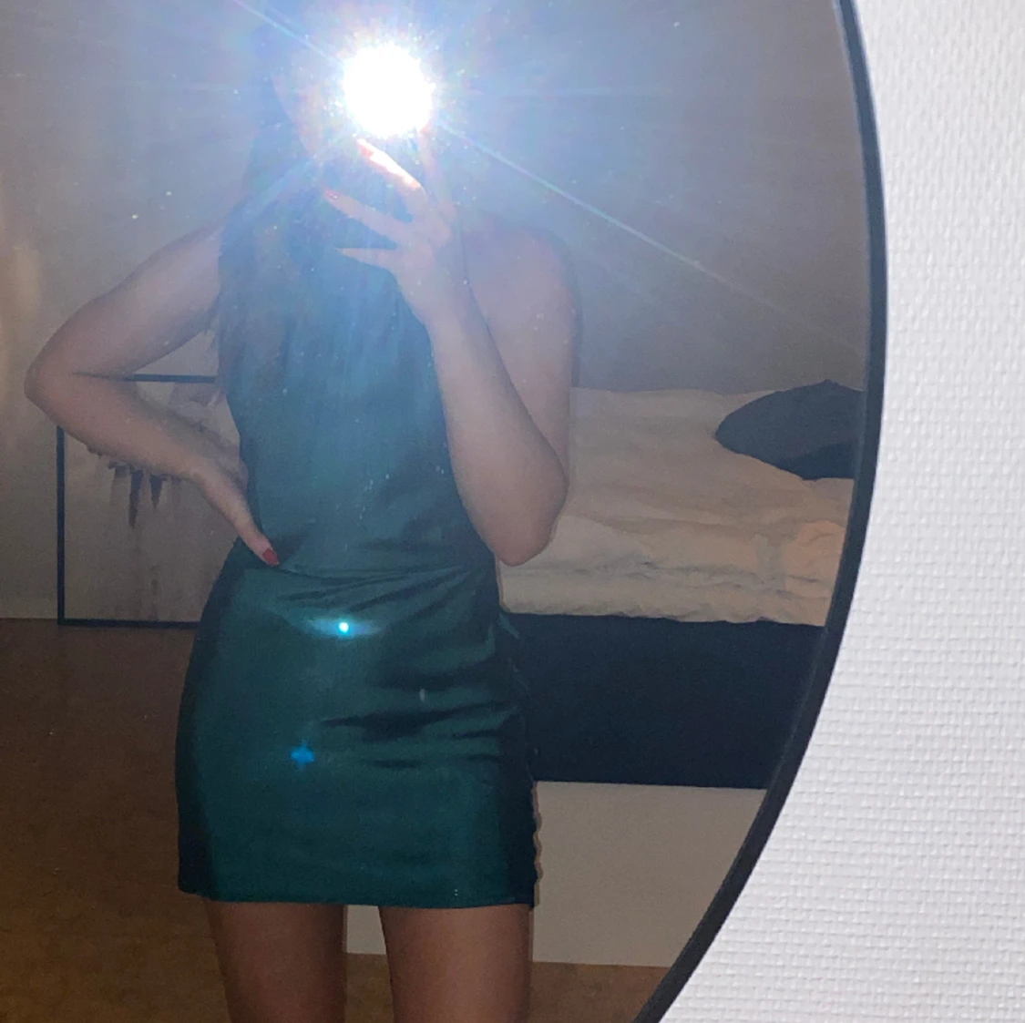 Grön Satinklänning