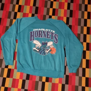 Charlotte Hornets Vintage Sweater - Grön/turkos vintage charlotte hornets tjocktröja. Köpt från en secondhand-butik, står att storleken är L men sitter som S. Made in Usa. Vid frågor om mått och passform är det bara att skriva!