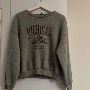 Grå tjocktröja  - Grå tjocktröja med sytt ”tryck”. Väldigt mjuk på insidan 