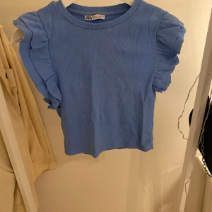 Volang topp - Blå topp med volang ärmar från ZARA 