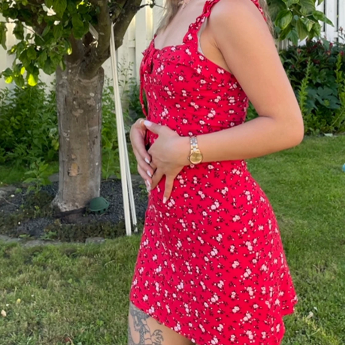 Röd sommarklänning - 90