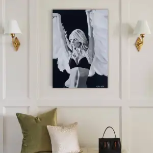 Betalning via swish! Frakt ingår i priset!50*70cm canvas tavla på Candice Swanepoel målad av Tindra Ädel. @artbytindrazofi på instagram