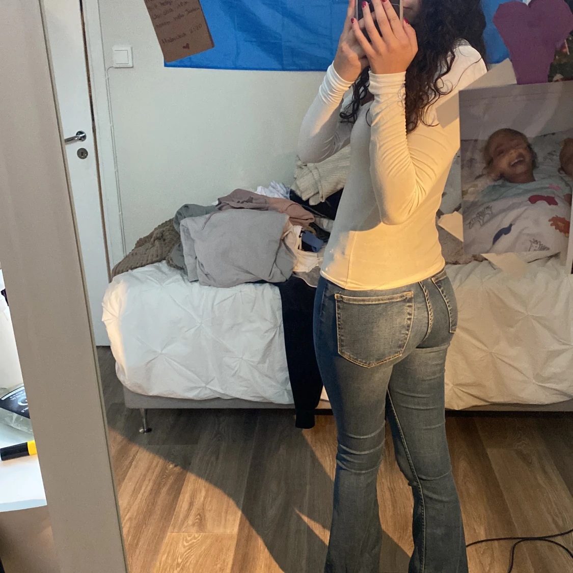 Säljer dessa jeans pga för små🩷 - 91
