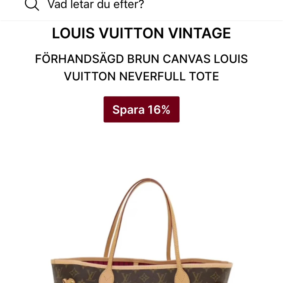 Äkta LOUIS VUITTON VINTAGE  BRUN CANVAS LOUIS VUITTON  - 92
