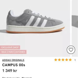 Adidas campus (Grå) - Nyskick, Storlek 38,5 men är som 39. Färg på skorna är Grå. Säljer för 900 men snabb affär 800