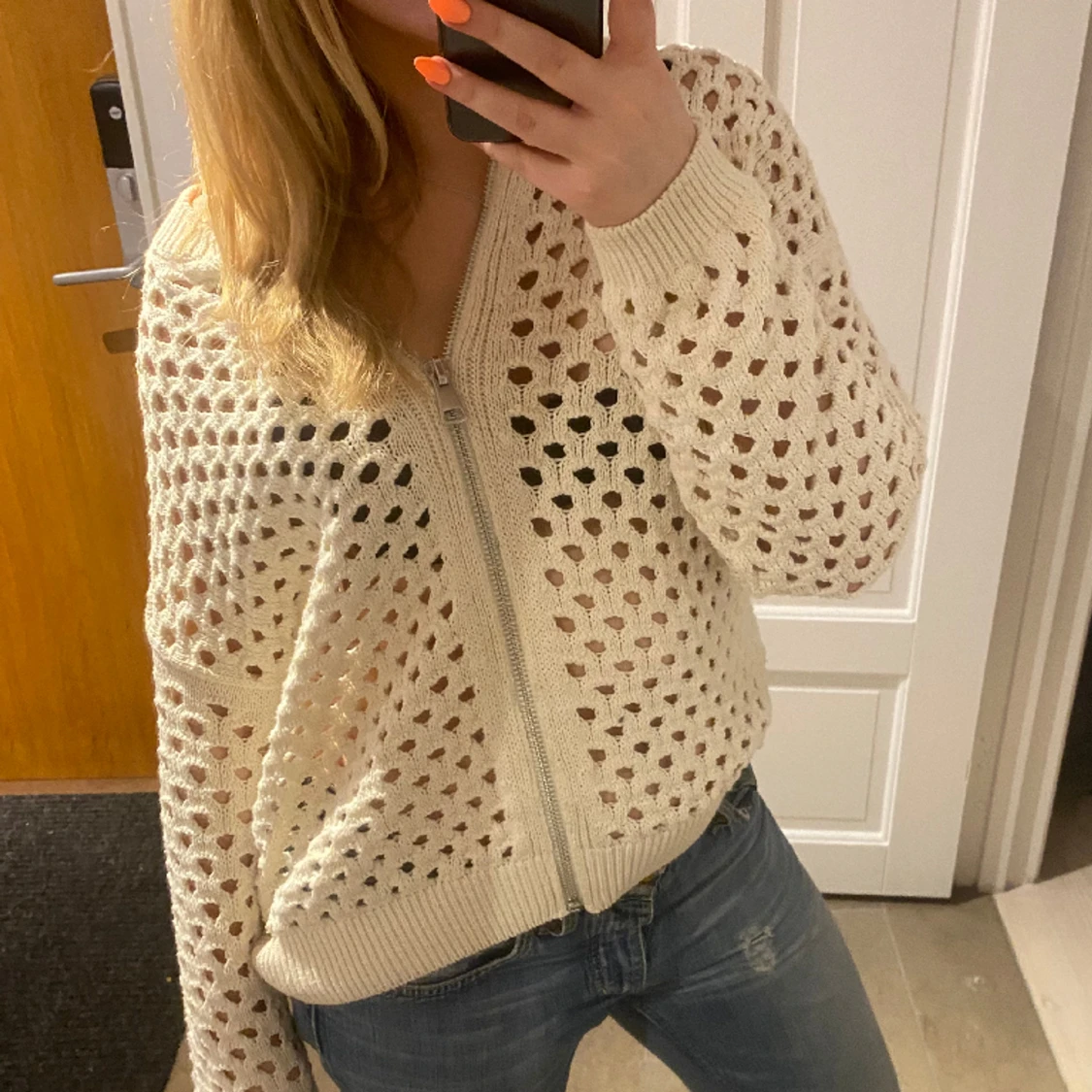 Zara stickad bomberjacka 