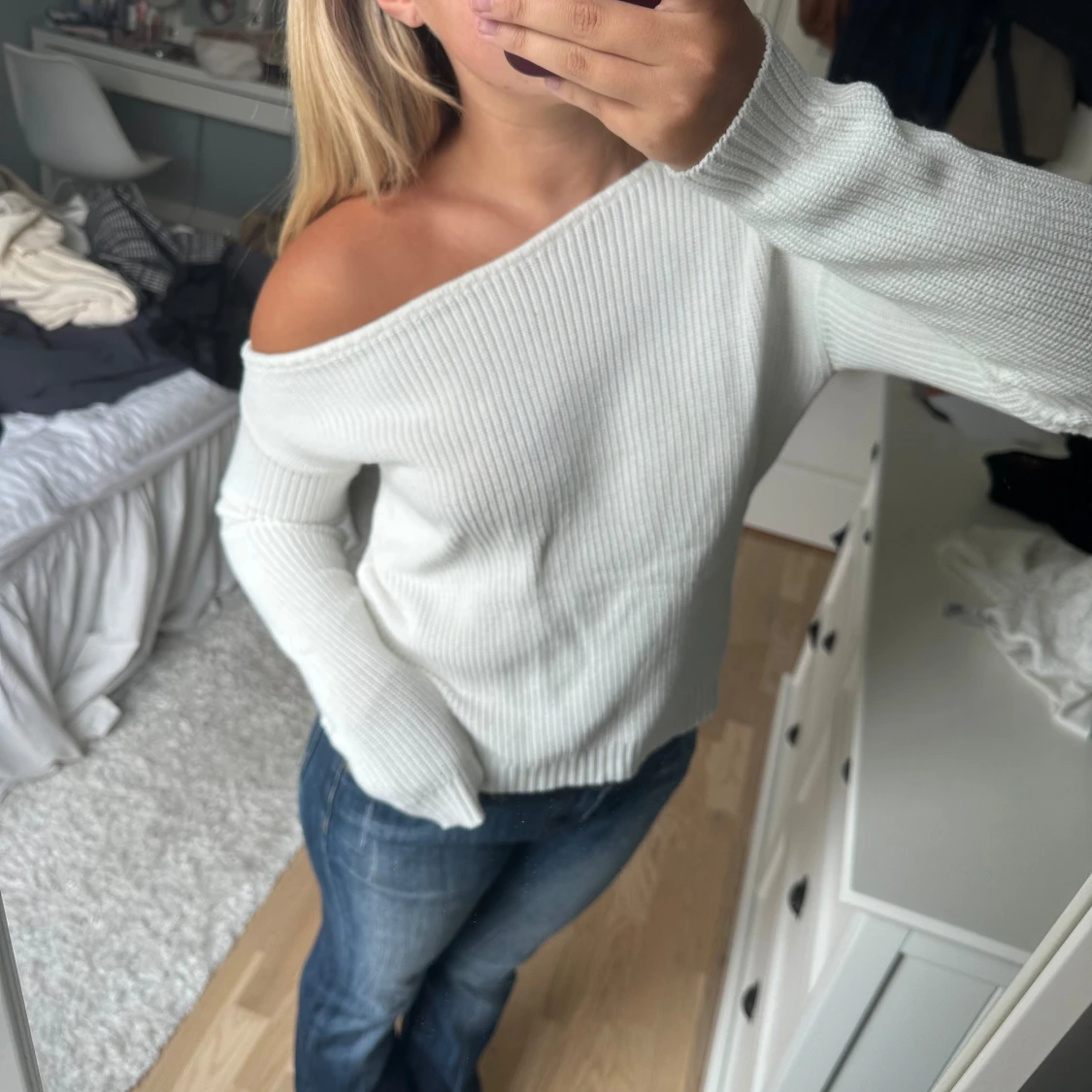 Off shoulder tröja - 91