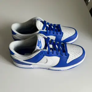 Helt oanvända Nike dunk, storlek 39.  Köpt från zalando Färg: photon dust/white/racer blue 