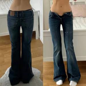 Midja: 70 • innerben: 83 • vintage low/midwaist bootcut levis jeans • för små för mig! • modellen på bilden är 171cm & stl s/36/28 för referens🌸 Obs! Lånade bilder från hon jag köpte dem av😊