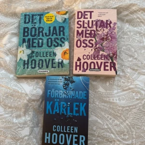 Böcker  - Säljer dessa Colleen Hoover böcker på svenska, de är i fint skick. Säljer alla 3 för 100kr tillsammans annars 35kr st💗