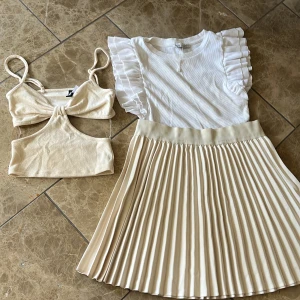 Två toppar och en kjol - Bra skick  Kjol: st M  Linne: xs  T-shirt: S