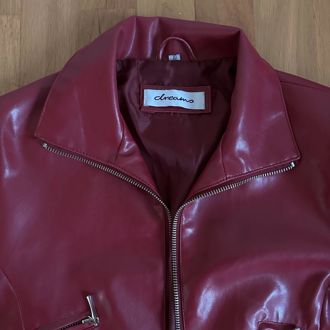 Vintage röd läderjacka  - 90