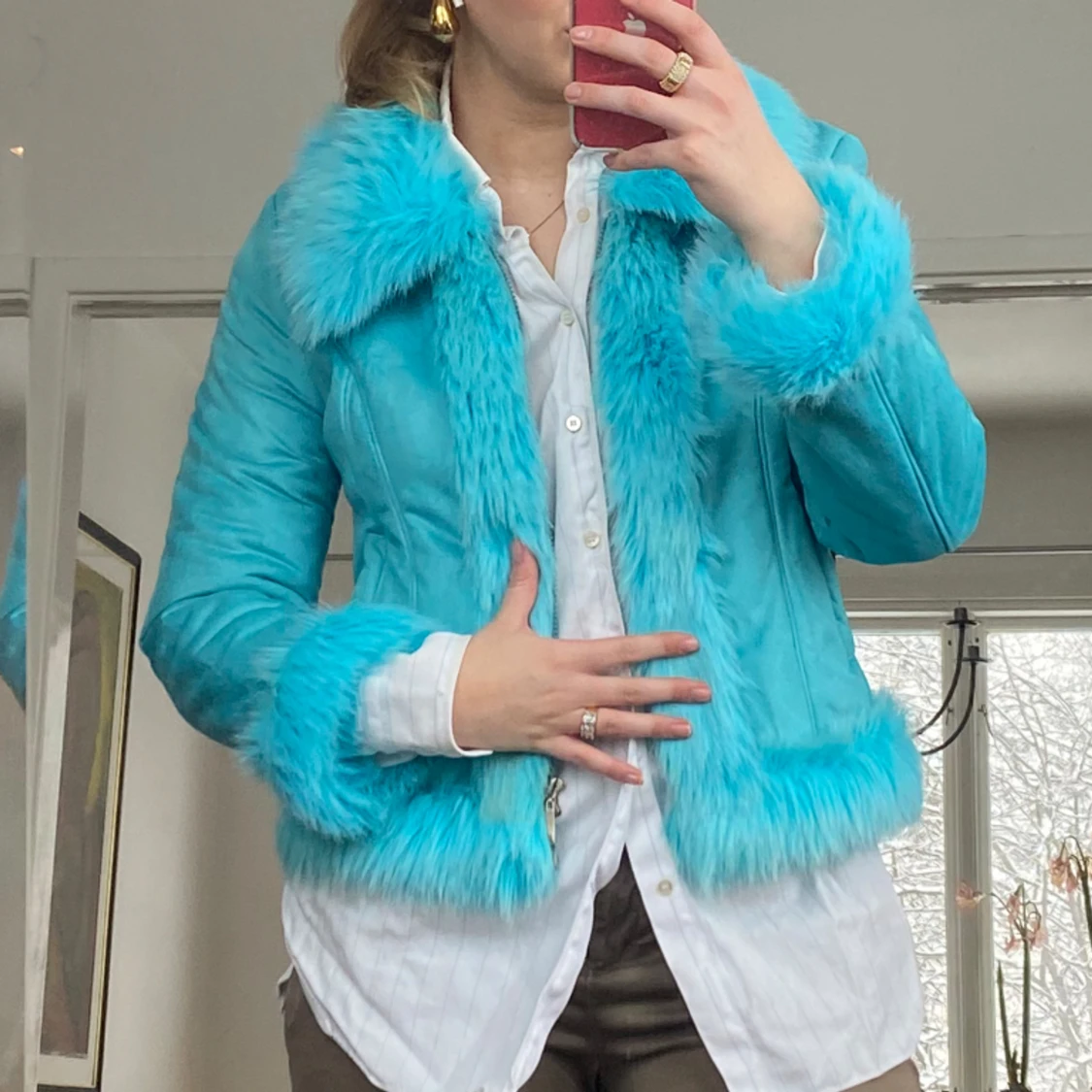 Blå fuskpäls💕 - 91