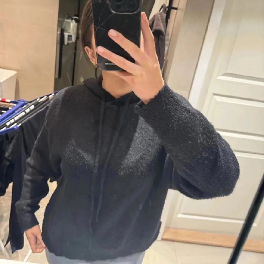 Stickad hoodie  - 90