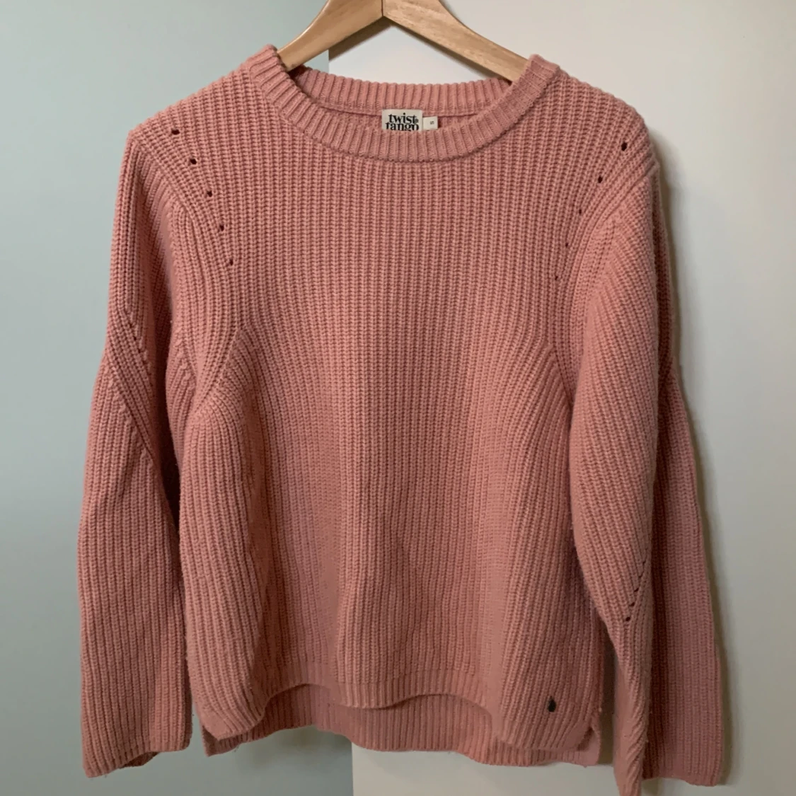 Rosa stickad tröja - 90