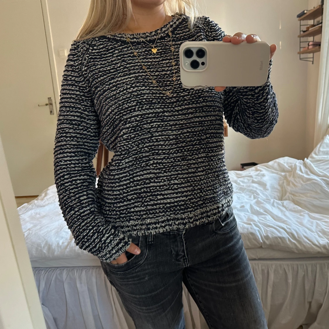 stickad randig tröja - 92