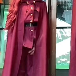 Teruko Okuro - Bungo Stray Dogs - Teruko okura fron Bungo stray dogs. Cape, skjorta , byxor, skärp och peruk. Bara använd några gånger och i mycket gott skick. Litet märke på ena axeln (se sista photot) Size S but also suits M.