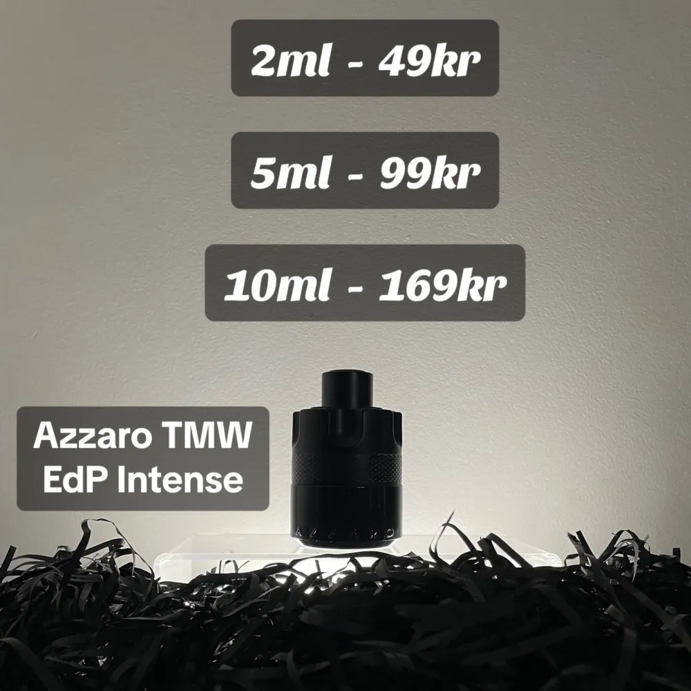 Säljer dekanter av ”Azzaro The Most Wanted EdP Intense” I storlek 2ml 5ml 10ml Kontakta oss innan du köper så fixar vi rätt pris på frakt📦✅. du kan även beställa fler än bara Samples från 1 parfym så kontakta oss så svarar vi så snabbt som möjligt.. Övrigt.