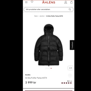 Rains W Alta Puffer Parka - Oanvänd populär Rains vinterjacka i strl S. Säljer pga inte använder den. 
