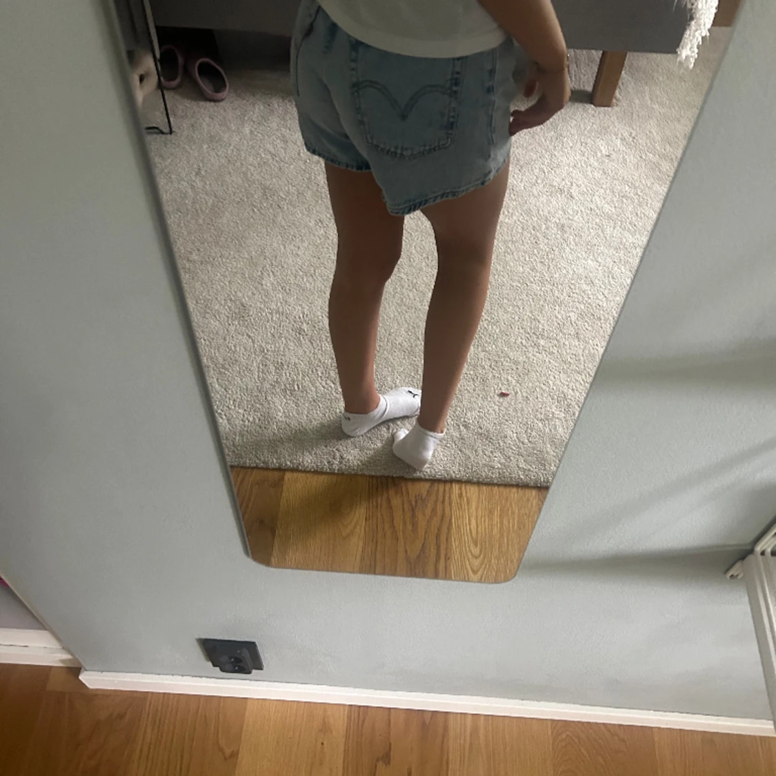 Blå levi’s shorts  - 90