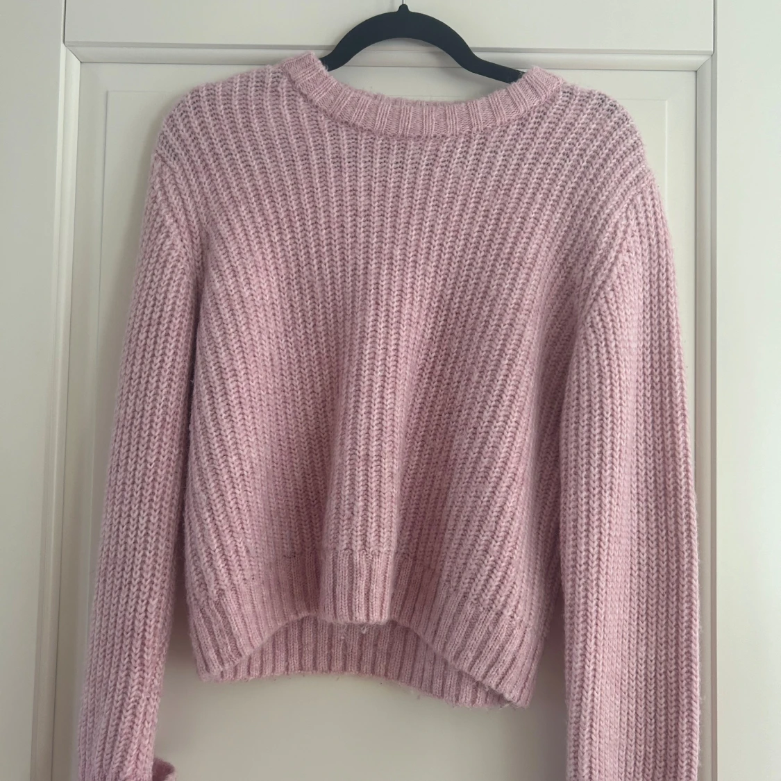 Rosa stickad tröja - 90