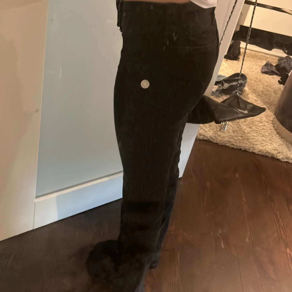 Svarta lågmidjade bootcut jeans - 90