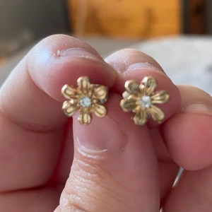 Guld blomörhängen - Säljer dem här blomörhängerna, vet ej vart dem är från, aldrig använt💗 !Jag står ej för postens slarv!