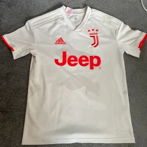 Juventus fotbollströja - Riktigt fin Juventus bortatröja, använd men mycket bra skick, inga defekter alls, och därav priset! Det är L i barnstorlek så ungefär XS vuxenstorlek