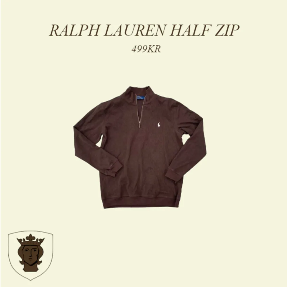 Säljer en brun Ralph Lauren half-zip. Skriv för mer bilder eller funderingar!. Tröjor & Koftor.