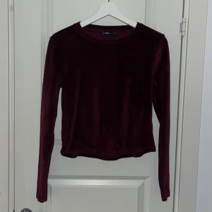 En vinröd sammetströja i storlek xs - En långärmad tröja som jag inte har använt på väldigt länge eftersom jag har tröttnat