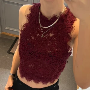 Vinröd spetstopp  - Vinröd spetstopp från Zara i storlek M, passar även S. Fint skick. Säljer en likadant fast vit. Använd gärna köp nu! 