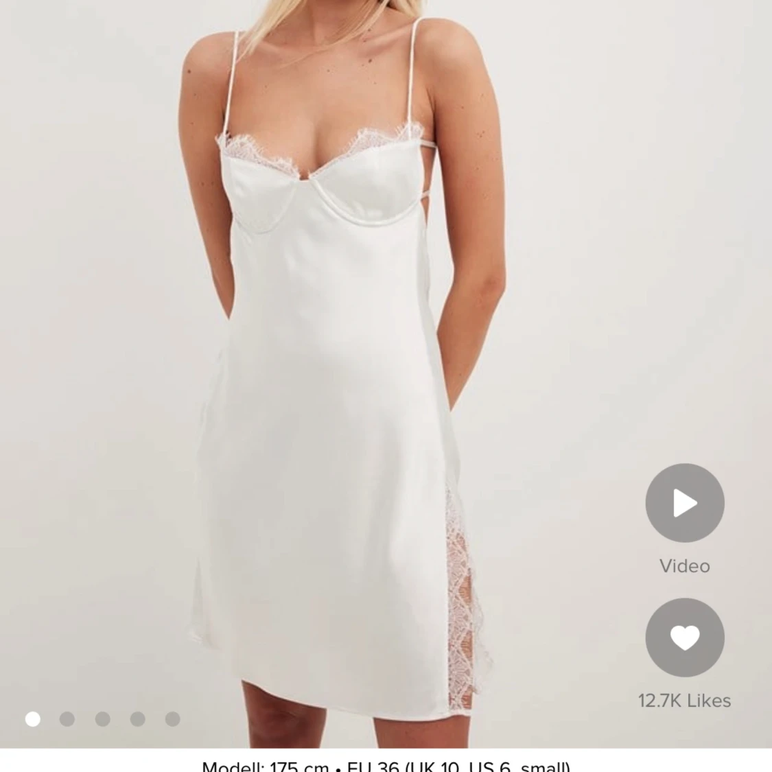 Vit spets klänning - 92