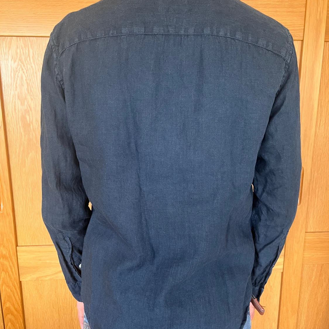 Mörkblå linne skjorta - 90