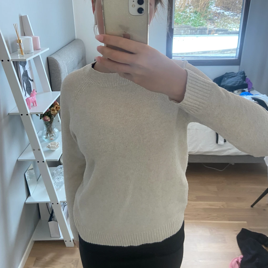 Beige stickad tröja