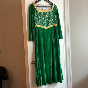 Fiona från Shrek  - Maskeradklänning + DIY träsktroll öron. Använde settet en gång förra året, blev en succé men tänker nog steppa upp för iår💪🏼 Klänningen är i bra skick och öronen är mitt bästa DIY projekt:’)