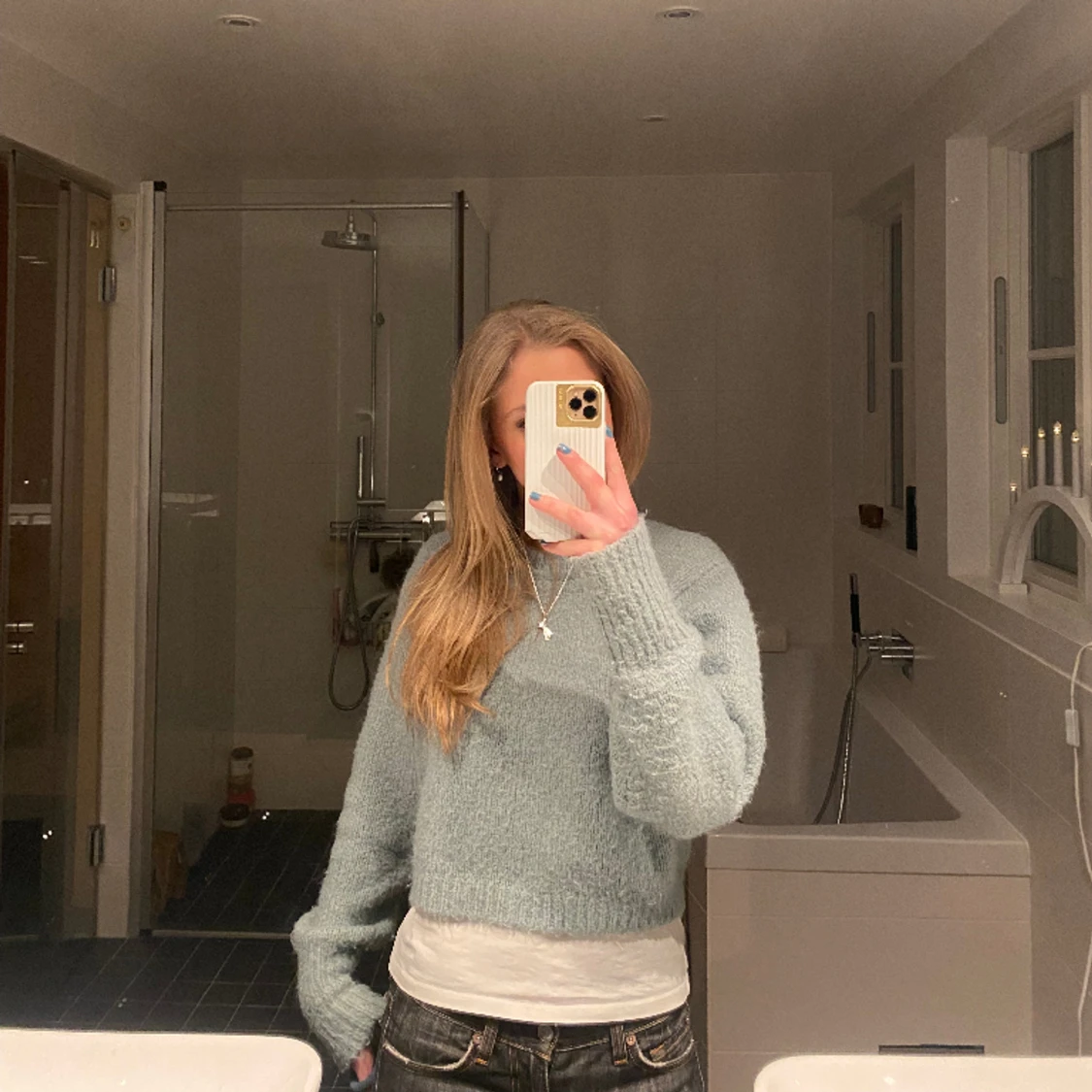 Mysig stickad tröja - 90